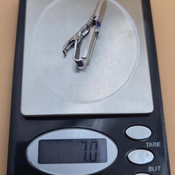 Blue Crystal Simple Pattern Tie Clip A5988 - Picture 7 of 7